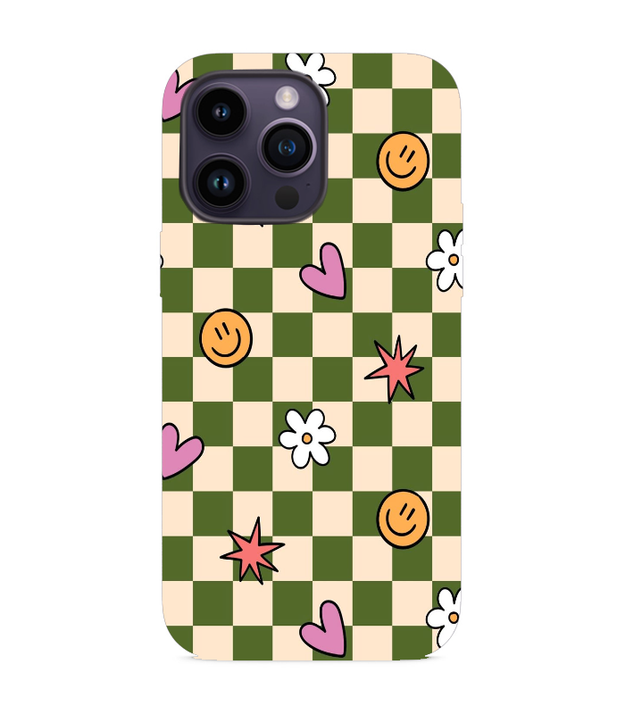 Retro Kareli Neşeli Desen